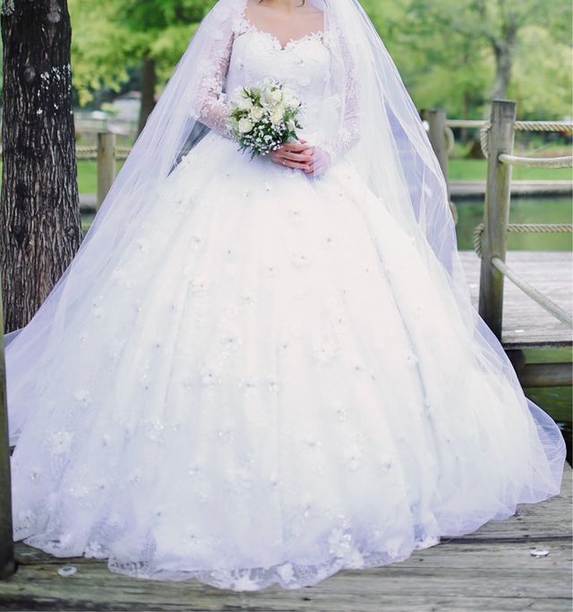 Vestido novia blanco - Talla M 