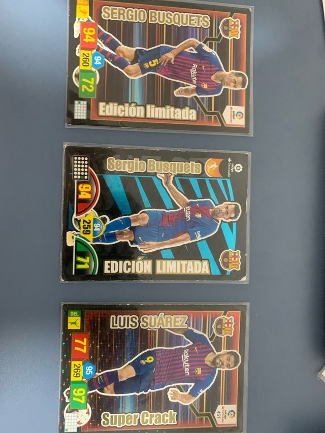 Lote 3 cromos Barça: Suárez & Busquets limitados