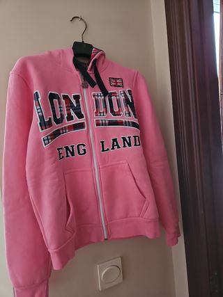 Sudadera Londres Rosa con Capucha