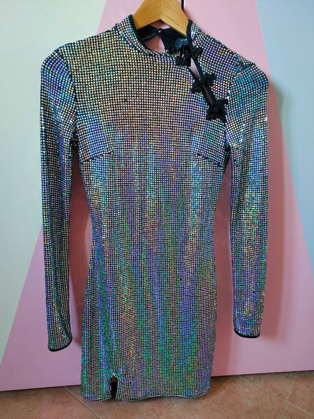 Miniabito argento scintillante