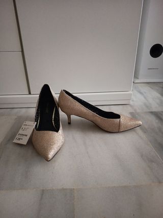 Tacones dorados 38 - Brillantes