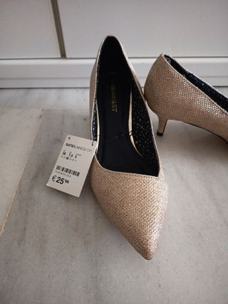 Tacones dorados 38 - Brillantes