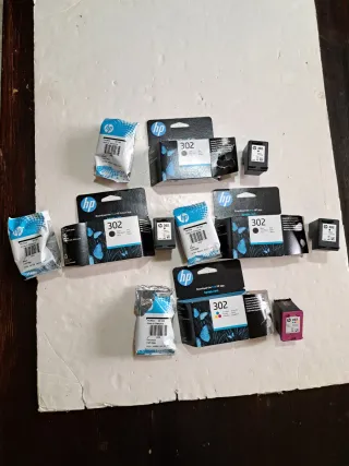 4 Cartuchos Impresora HP 302 Vacíos y Usados