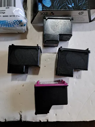 4 Cartuchos Impresora HP 302 Vacíos y Usados
