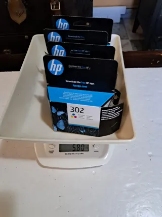 4 Cartuchos Impresora HP 302 Vacíos y Usados