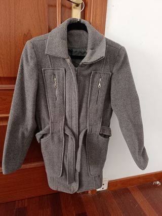 Abrigo paño gris M - Excelente calidad