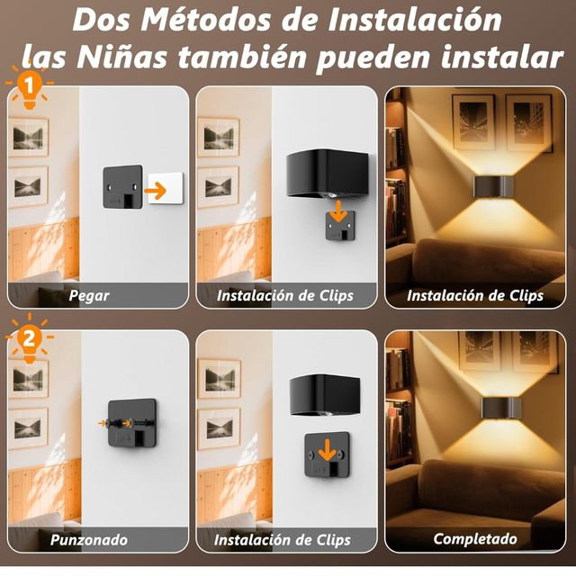 Lamparas apliques LED interiores - 2 uds. - NUEVOS