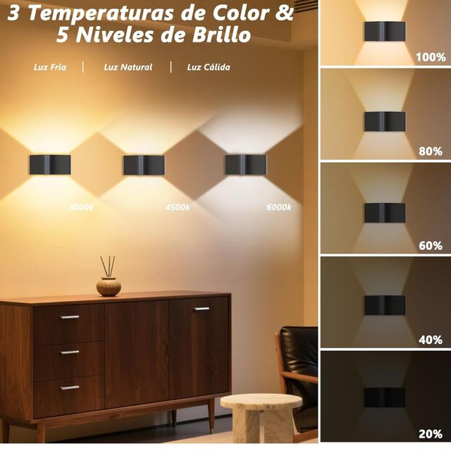 Lamparas apliques LED interiores - 2 uds. - NUEVOS