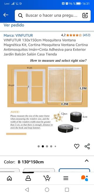 Mosquitera magnética 130x150cm + 185x195cm