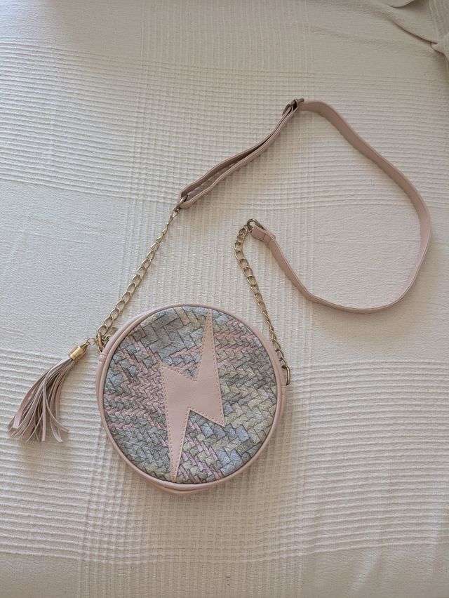 Bolso pequeño redondo color pastel con cadena NEW