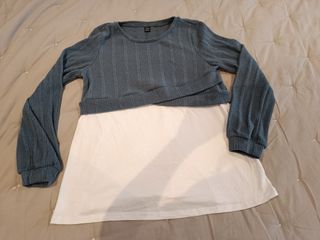 Jersey premamá azul y blanco - Talla M