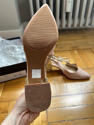 Salones MUGA dorados y rosa, talla 39