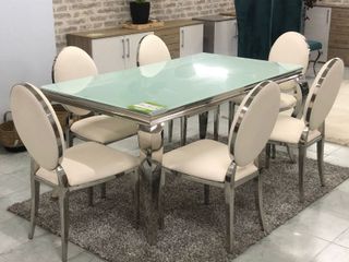 MESA EXCLUSIVA BLANCA + 6 SILLAS NUEVA