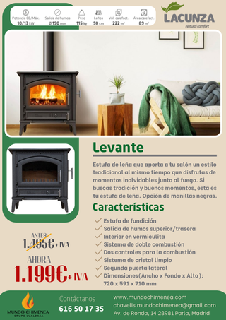 Estufas de Leña Marca Lacunza