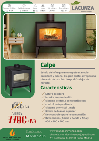 Estufas de Leña Marca Lacunza