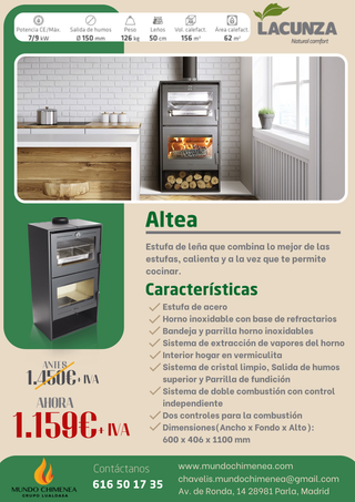 Estufas de Leña Marca Lacunza