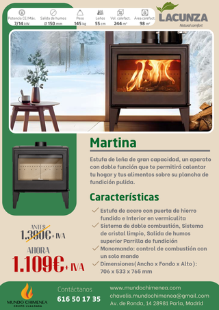 Estufas de Leña Marca Lacunza