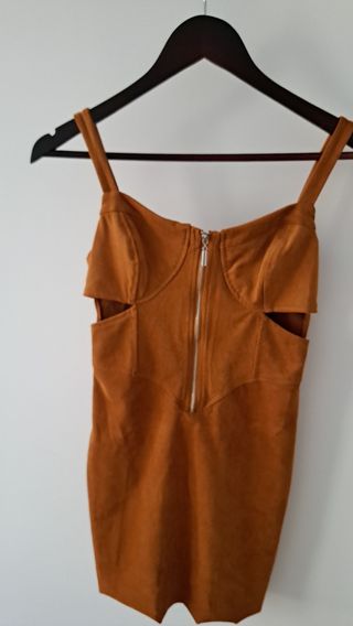 Vestido Bershka ante marrón talla S