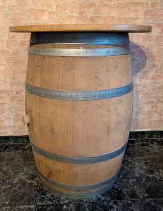 Mesa alta barril madera - exterior