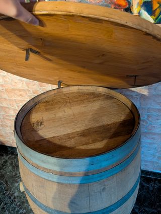 Mesa alta barril madera - exterior