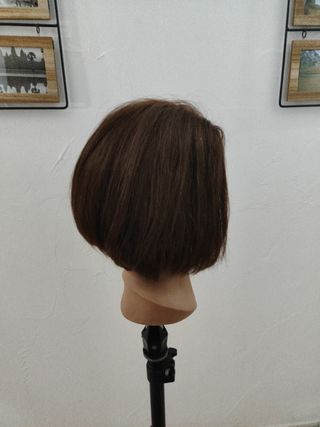 Maniquí cabeza peluquería castaño