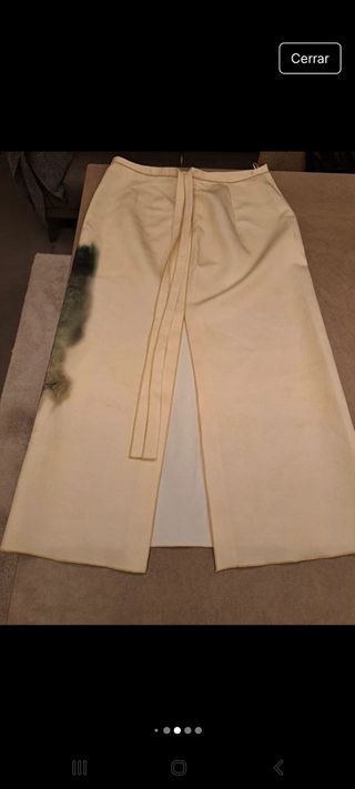 Falda midi Zara - beige, multicolor