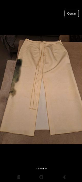 Falda midi Zara - beige, multicolor