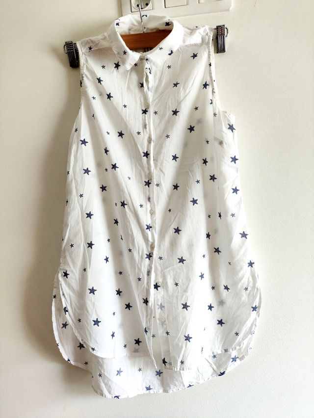 Blusa blanca estrellas - Talla S