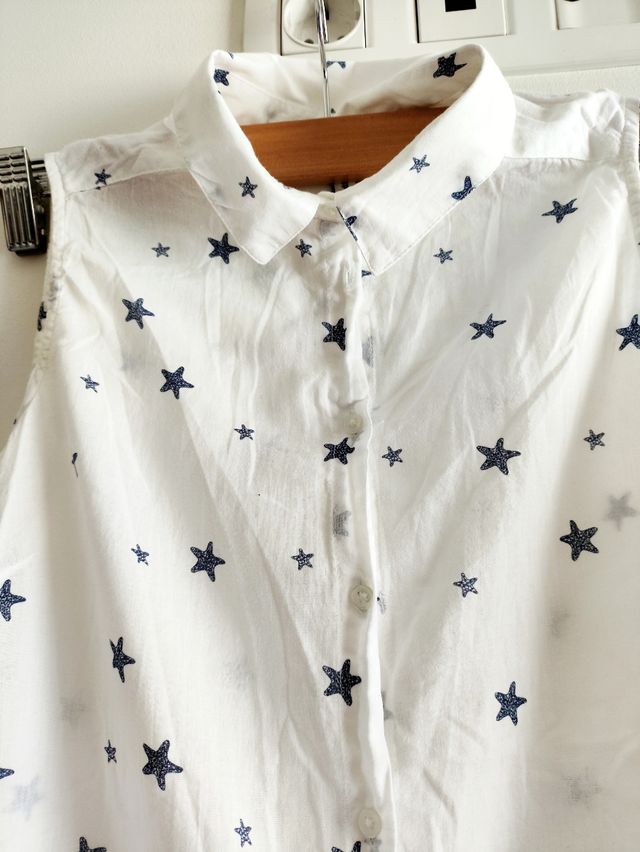 Blusa blanca estrellas - Talla S