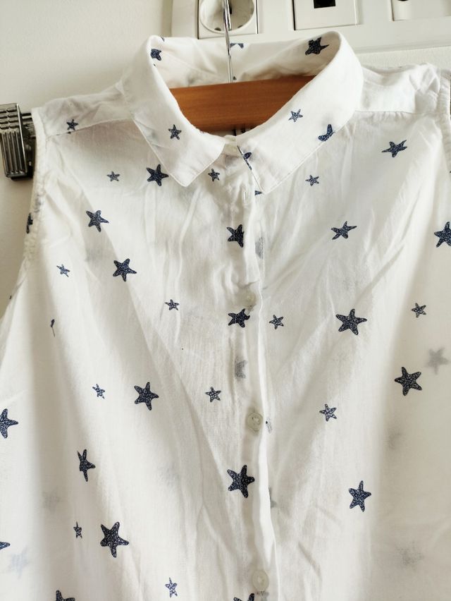 Blusa blanca estrellas - Talla S