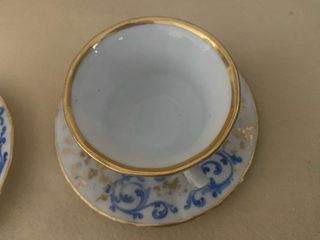 Tazze d’epoca azzurro e oro - Porcellana