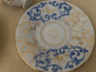 Tazze d’epoca azzurro e oro - Porcellana