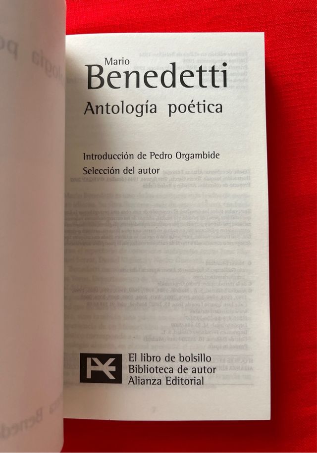 Libro Mario Benedetti - Antología Poética