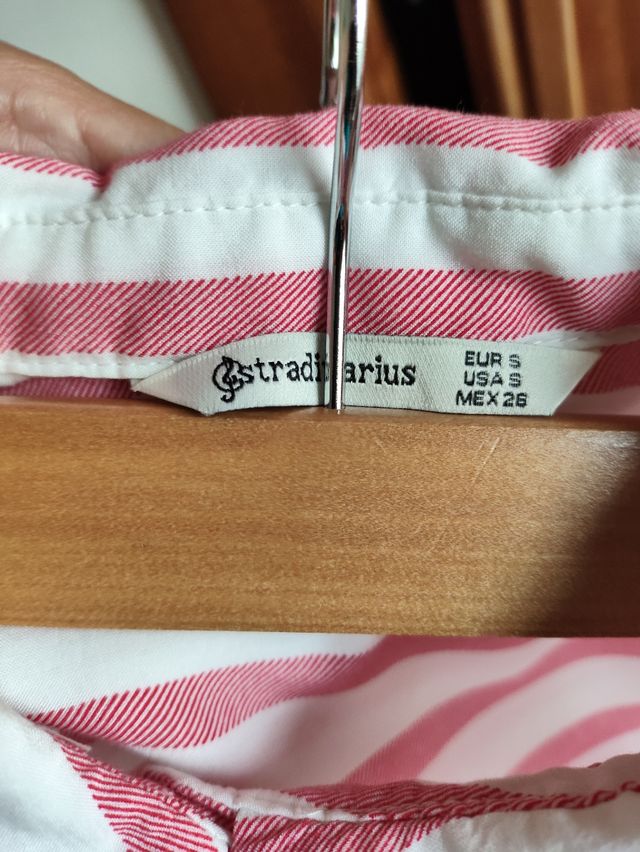 Blusa rayada rosa y blanca talla S