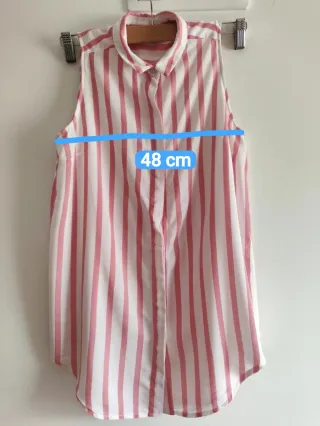 Blusa rayada rosa y blanca talla S