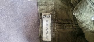 Mini falda vaquera verde oliva