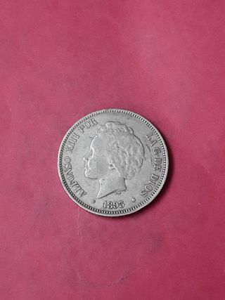 5 PESETAS PLATA 1893 PGL. ALFONSO XIII