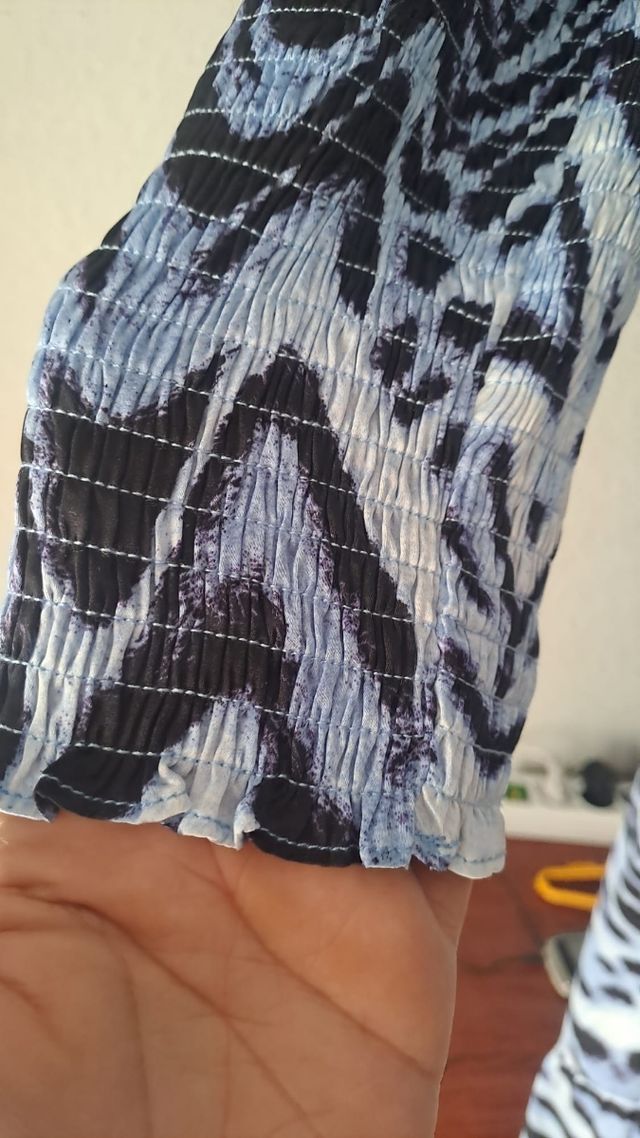 Vestido cebra azul y negro