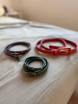 Cinturones mujer - Rojo,  marrón y Verde