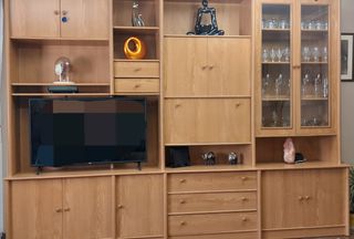 Mueble salón madera - Vitrina TV