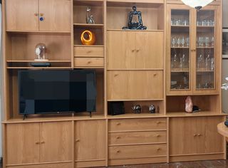 Mueble salón madera - Vitrina TV