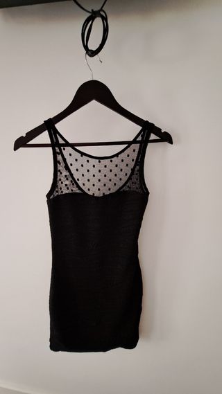 Vestido negro Bershka S - lunares