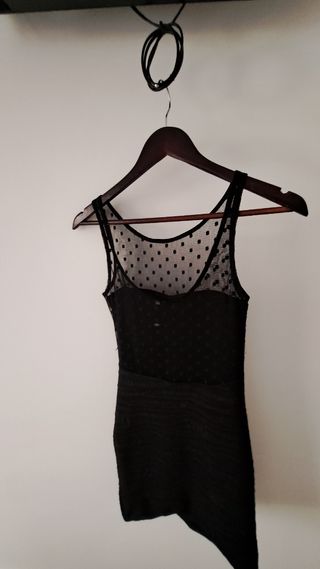 Vestido negro Bershka S - lunares