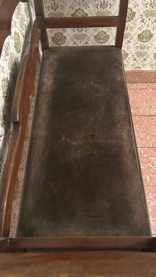 Banco antiguo de madera - Tapizado