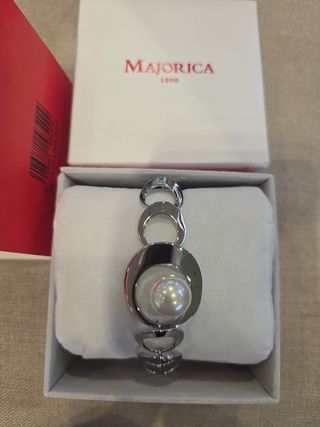 Pulsera Plateada perla