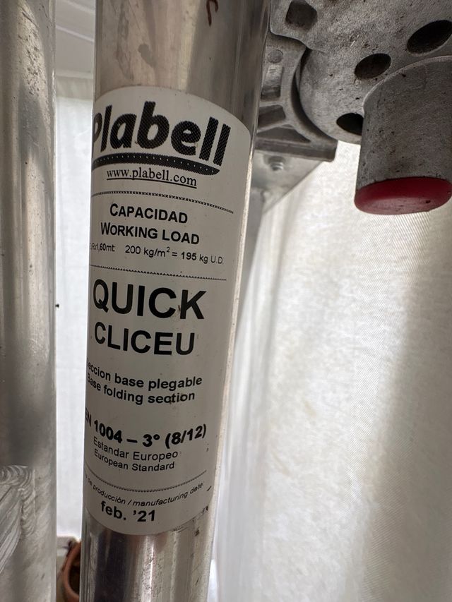 Andamio aluminio Plabell. Sin uso. 