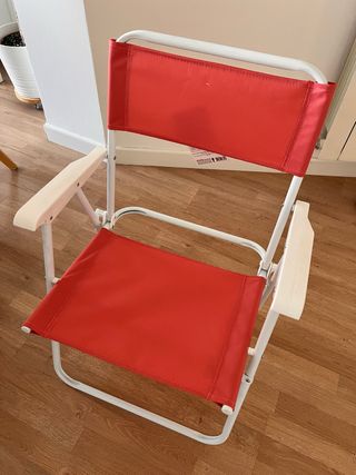 Silla Plegable Roja y Blanca