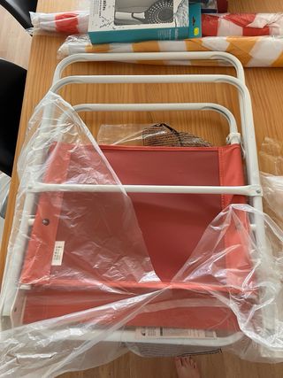 Silla Plegable Roja y Blanca