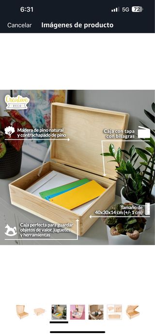 Caja madera decorativa grande