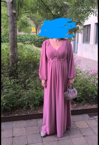 Vestido fiesta rosa orquídea XXL - Talla 46